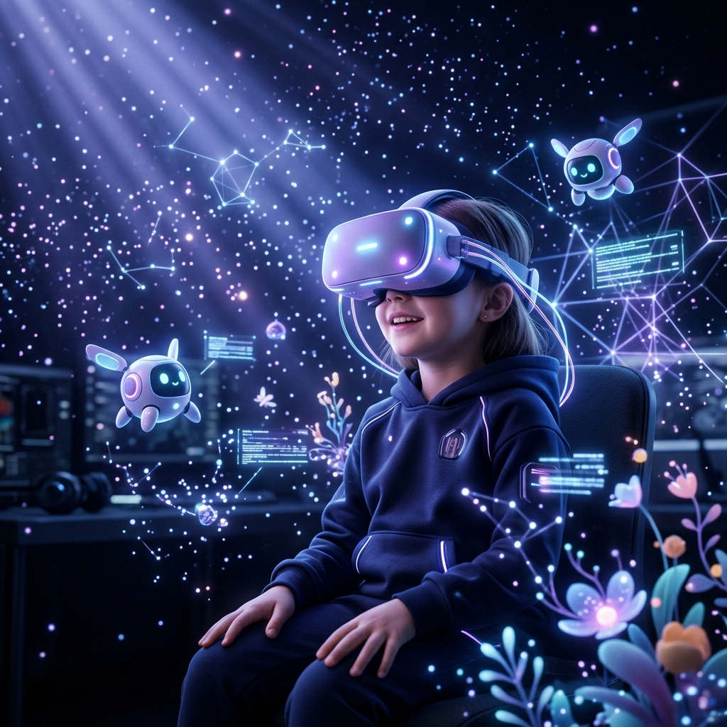 Enfant en réalité virtuelle Autismo Quest